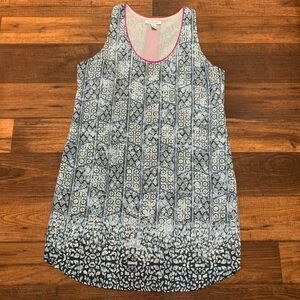 Charlie Jade Women’s Midi Sleeveless Shift Dress Pullover Size L Blue Pink